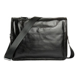 Bolso De Hombro De Cuero Negro Para Hombre, Portátil Busines