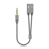 Adaptador Divisor Estereo Auxiliar 3.5mm Audifonos Microfono