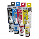 Pack 4 Tintas Para Impresora Epson L121 L120 - T664 De 70ml