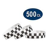 Wristco Black Checkered / Checks 3/4  Tyvek Wristbands - Paq