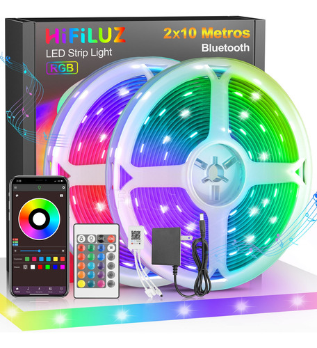 Tira De Luces Led App Bluetooth Control Rgb 20m (2x10m)