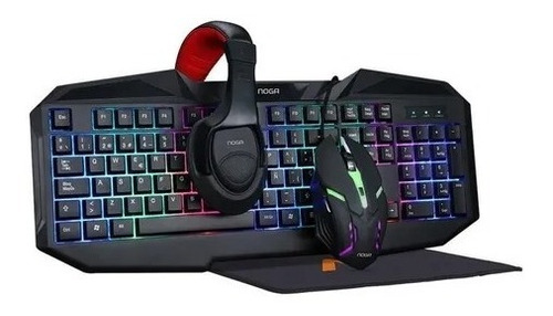 Kit Gamer Teclado Mouse Auriculares Mouse Pad Noga Nkb-403