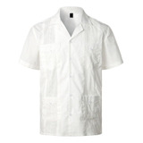 Camisa Blanca Cubana Elegante Grande Oferta