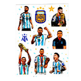 Stickers Calcos Vinilos Termo Argentina Messi Scaloni Copa