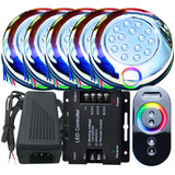 Kit 05 Luminária Piscina Led 15w Rgb Inox + Comando + Fonte