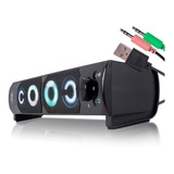 Caixa De Som Para Tv Smart Soundbar Subwoofer Led Rgb Usb P2