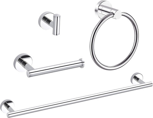 Set De 4 Accesorios Baño Inox