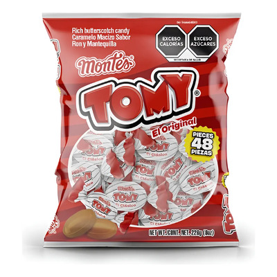 Montes Tomy Caramelo Macizo Sabor Ron Y Mantequilla
