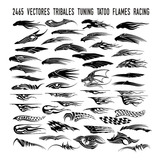 Pack 2465 Vectores Tuning Tribales Tatoo Estampar Y Ploteado