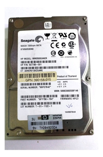 Disco Duro Servidor Hp St9500530ns 500gb 7.2 Sata 390158-015