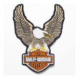 Patch Bordado Harley Davidson Aguia Bege Hdm015l100a130