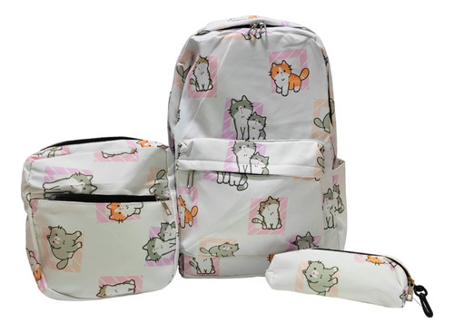 Kit Mochila Escolar, Bolso Para Estudiante Para Niñas 3pzs