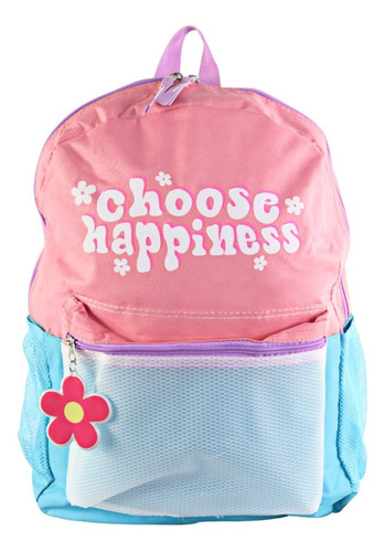 Bolsa Mochila Feminina Escolar Com Alças Choose Happiness 