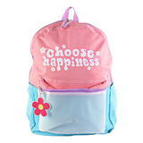 Bolsa Mochila Feminina Escolar Com Alças Choose Happiness 