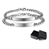 Olevs Pareja Pulsera Esclava De Regalo Caden Plata Acero 604