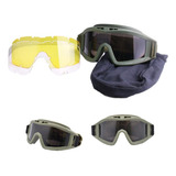 Lentes De Tiro Militares Airsoft Táctica Goggles 3 Lentes