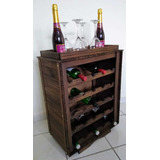 Adega Bar De Vinho Retangular Porta Vinho 25 Garrafas  Wks