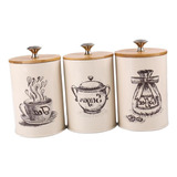 3 Unidad Latas De Té Café Azúcar Cocina Recipientes De