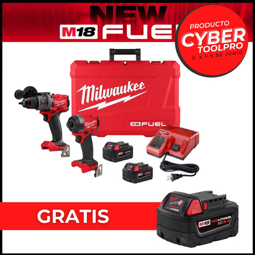 Milwaukee Kit M18 Fuel 4ta Gen 3697-22 + 1 Batería De Regalo