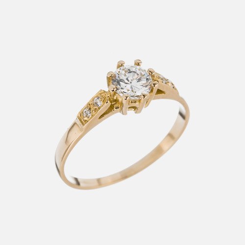 Anillo Compromiso Solitario Oro 18k