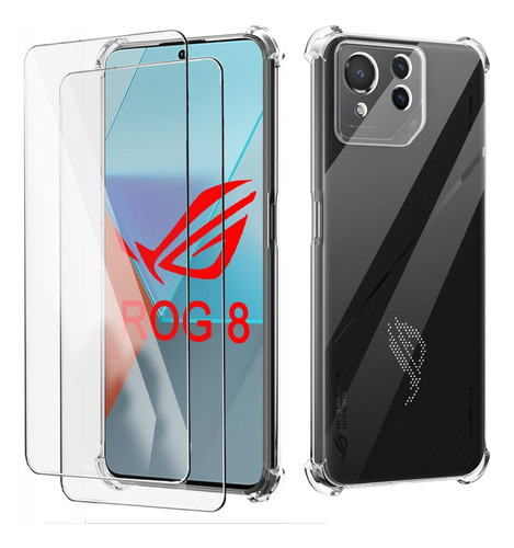 Funda Case For Asus Rog Phone 8 & Pro Transparente + 2 Mica