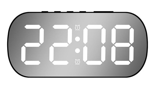 Relógio Despertador Digital Espelhado De Mesa Led Luxuoso