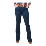 Calça Jeans Feminina Plus Size Flare Premium Com Lycra 50-56