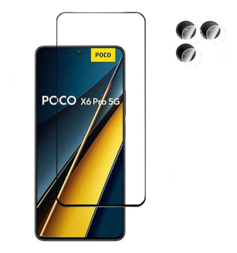 Pack Mica Vidrio + Camara Xiaomi Poco X6 5g / Poco X6 Pro 5g