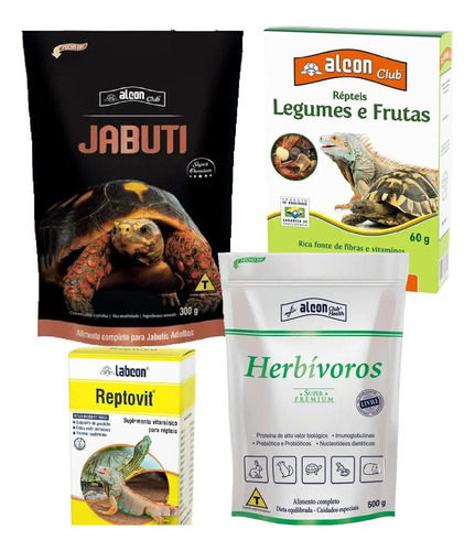 Ração Jabuti Alcon + Frutas E Legumes + Reptovit +herbivoros