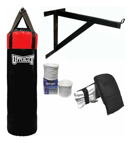 Bolsa Kick Boxing 150+relleno+guantines+venda+soporte/p+kit