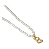 French Vintage Oval Artificial Pearl Chain Necklace For