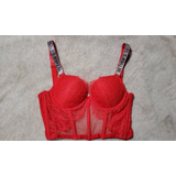 Bralette Brasier Victoria Secret Very Sexy Red Encaje 34b