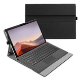 Funda Para Microsoft Surface Pro 7 Diseño Cuero Color Negro