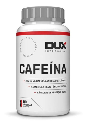Cafeína 200mg Pote Com 90 Cápsulas Termogênico Dux Nutrition