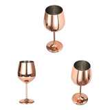 3 Piezas Copas De Vino De Acero Inoxidable De Oro Rosa Copas