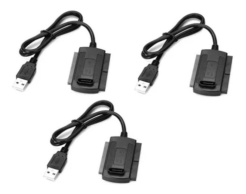 Pack X3 Cable Adaptador Usb Ide Sata 2.0 Disco Duro Externo