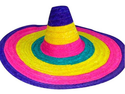 Gorro Mexicano Bandas Multicolor Cotillón Disfraz Halloween