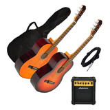 Guitarra Electro Criolla Clasica Funda Amplificador 10w Pua