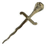 Espada Serpente Dourada Em Metal Para Proteção Com 18cm