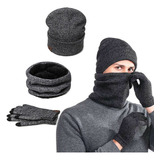 Conjunto De Gorro Térmico De Punto Para Hombre, Bufanda, Gua