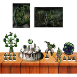 Kit Decoração Aniversário Simples Tema Hulk Personagem Kids