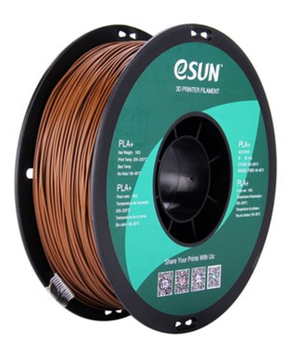 Filamento 3d Pla+ Esun De 1.75mm Y 1kg Brown