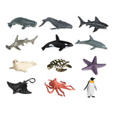 12x Simulación De Animales Marinos Modelo Decoración Orca