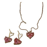 Oferta Set Collar Y Aretes Mujer Corazón, Mujer, Niña