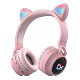 Auricular Dekkin Bluetooth Microfono Vincha Oreja Gato Rosa