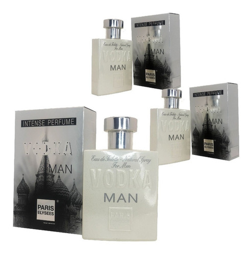 Kit Com 3 Perfumes Vodka Man Masculino 100ml Atacado