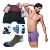 Combo De 6 Boxer Zorba Hombres Algodon + 6 Pares De Medias