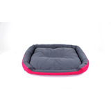 Cama Para Perro Grande Resistente, Color Fucsia / Gris