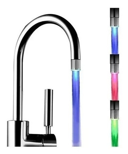 Grifo Baño Cocina Luz Led Rgb Cambio Temperatura 7 Colores