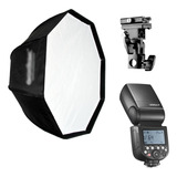 Kit Octabox Godox 80cm + Flash Godox V850ii + Bracket Tipo B